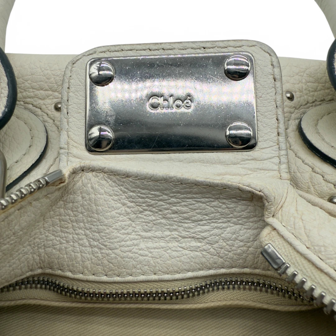 Chloé Paddington handbag in white leather