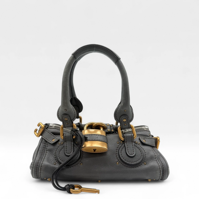 Chloé Handtasche Paddington mini aus Leder grau