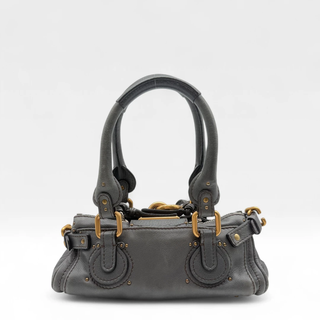 Chloé Handtasche Paddington mini aus Leder grau