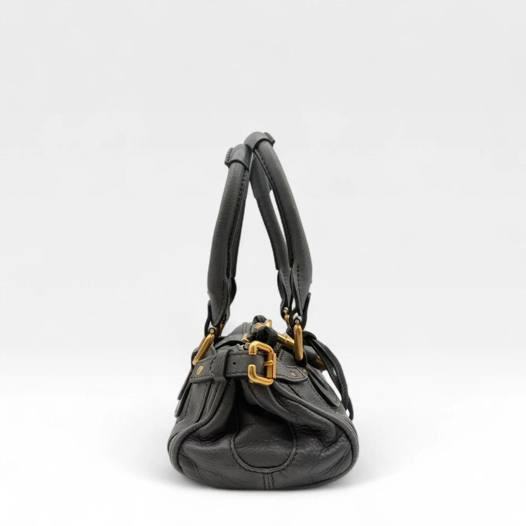Chloé Handtasche Paddington mini aus Leder grau
