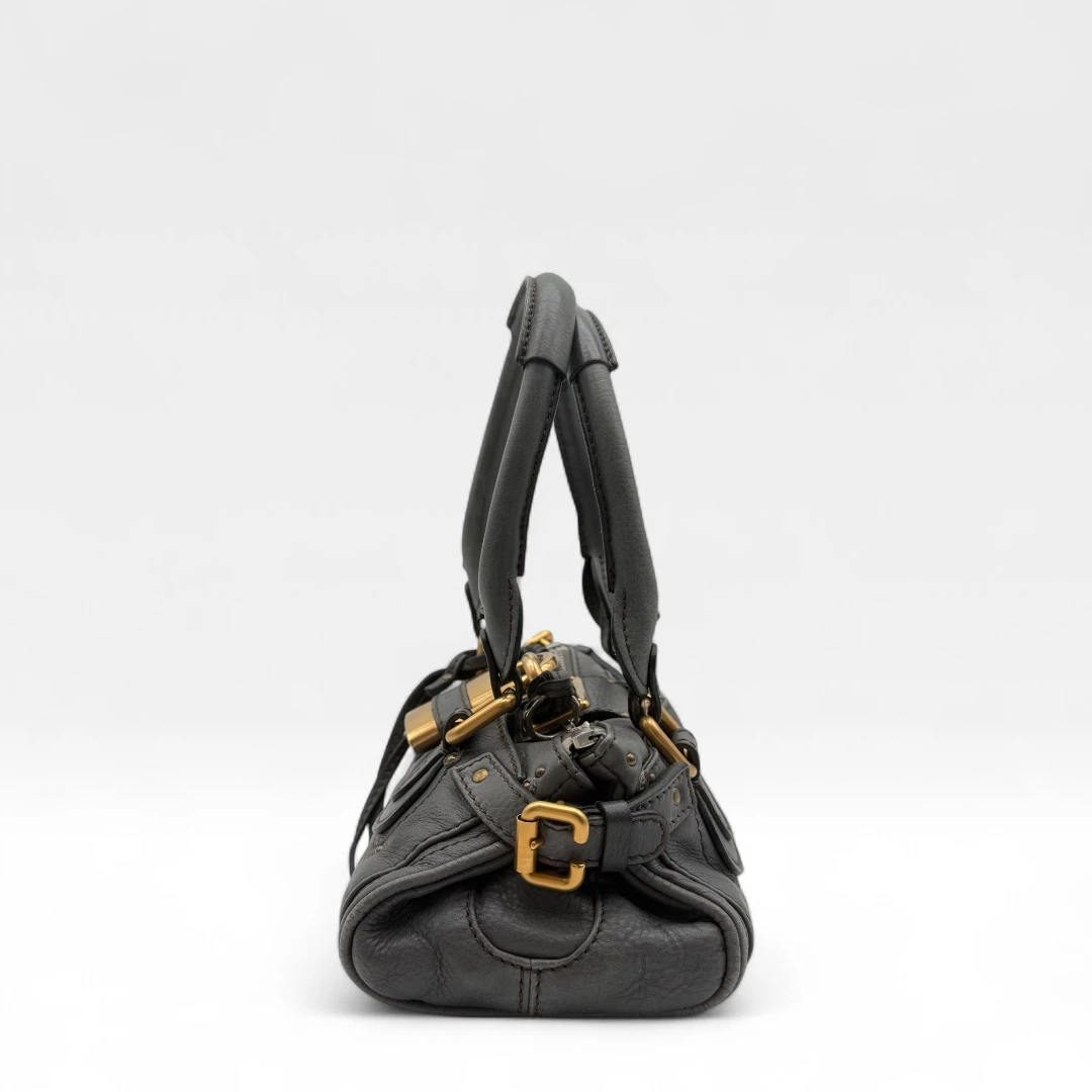 Chloé Handtasche Paddington mini aus Leder grau