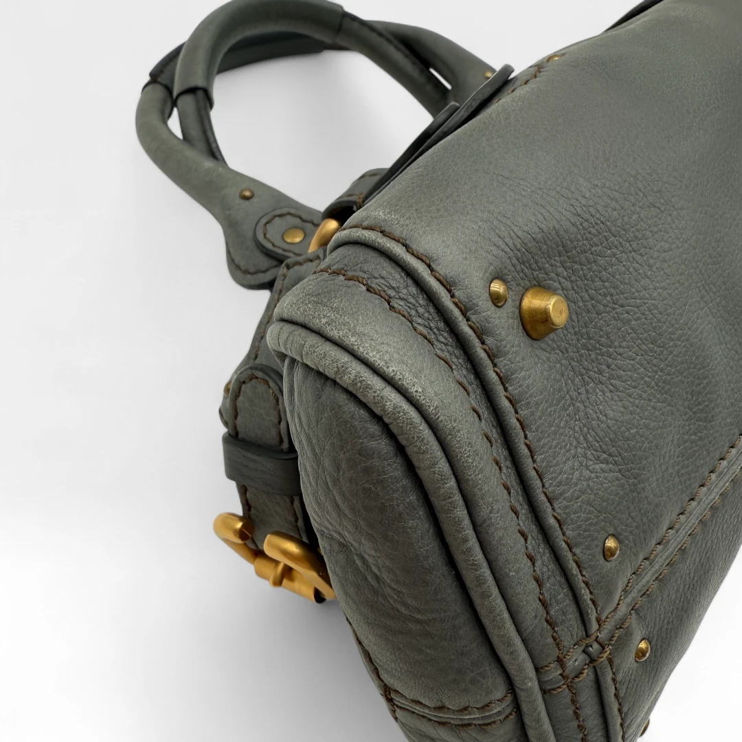 Chloé Handtasche Paddington mini aus Leder grau