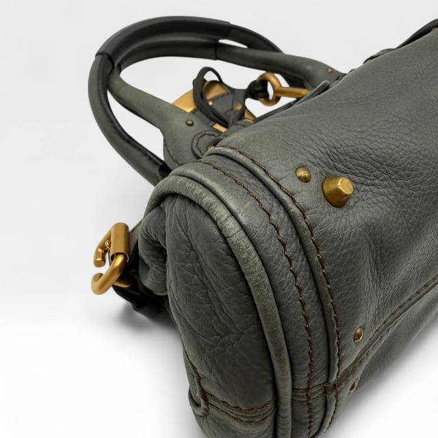 Chloé Handtasche Paddington mini aus Leder grau