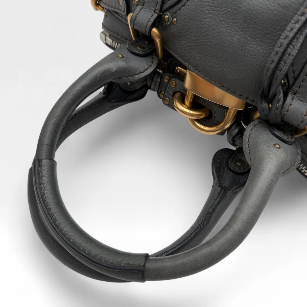 Chloé Handtasche Paddington mini aus Leder grau