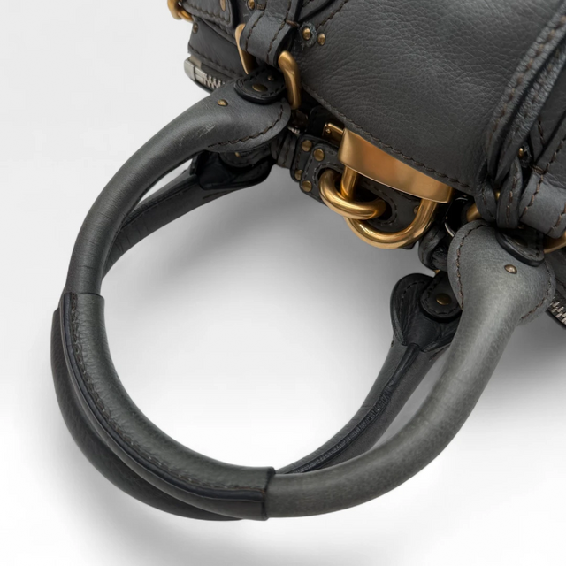 Chloé Handtasche Paddington mini aus Leder grau