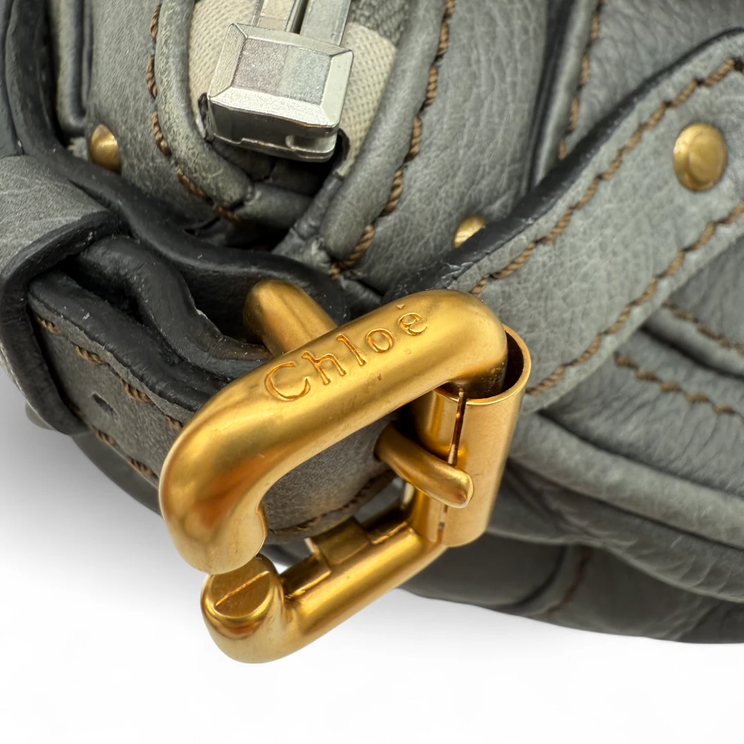 Chloé Handtasche Paddington mini aus Leder grau
