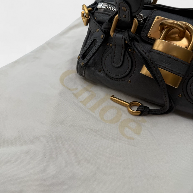 Chloé Handtasche Paddington mini aus Leder grau