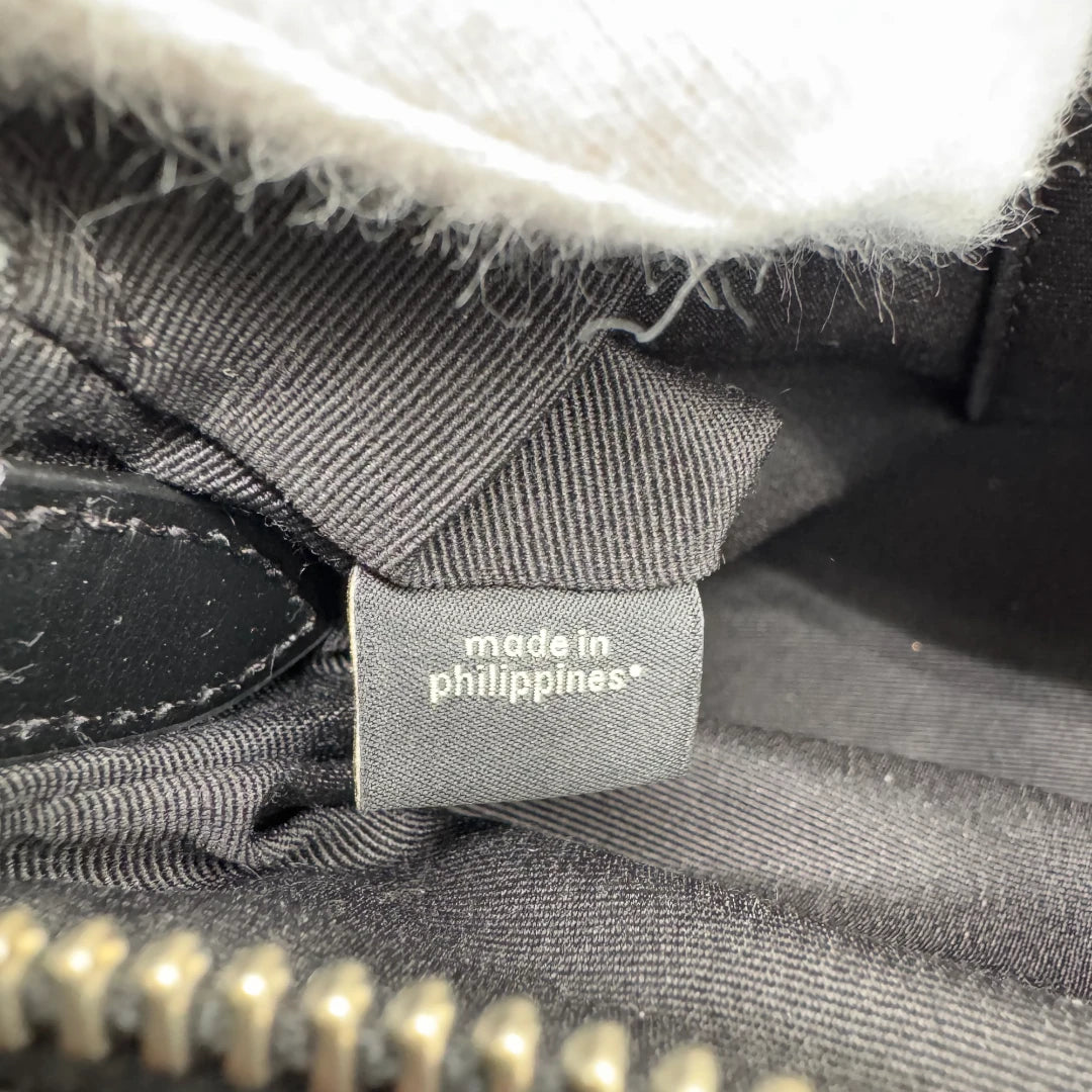 Coach Handtasche Baguette Ashton Shearling & Leder monogram schwarz