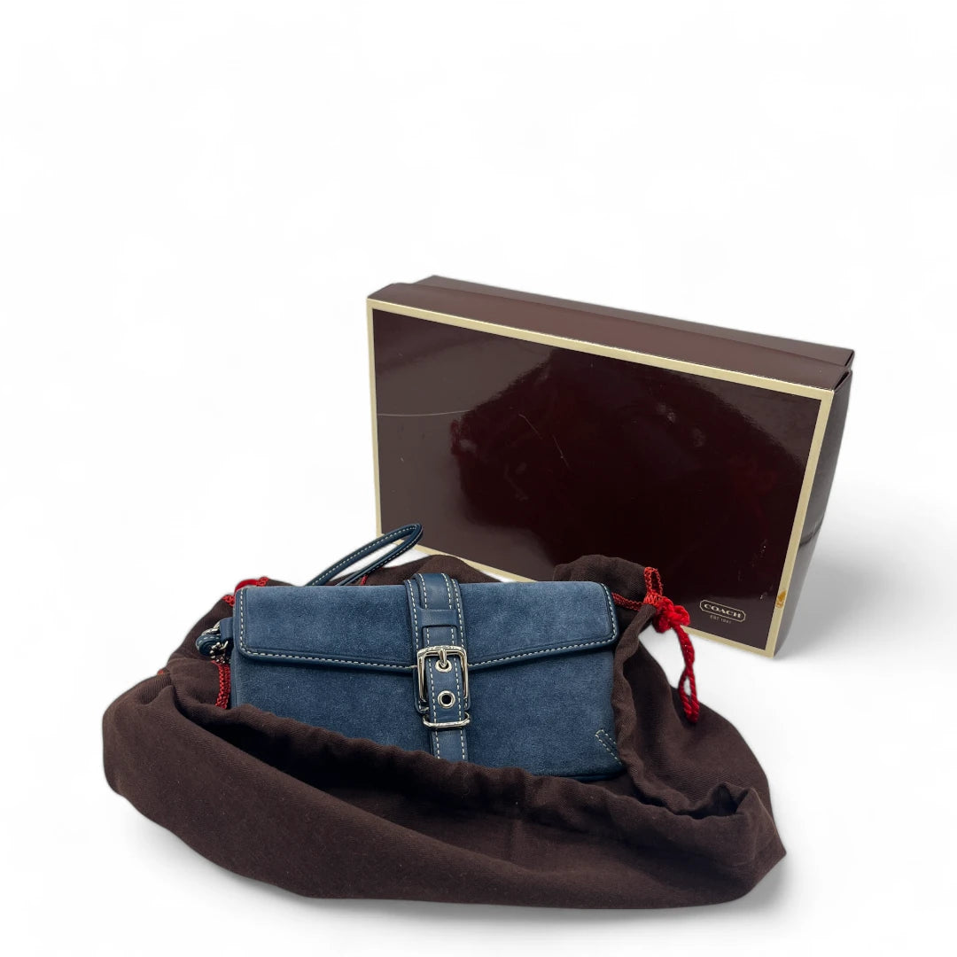 Coach Clutch aus Wildleder blau