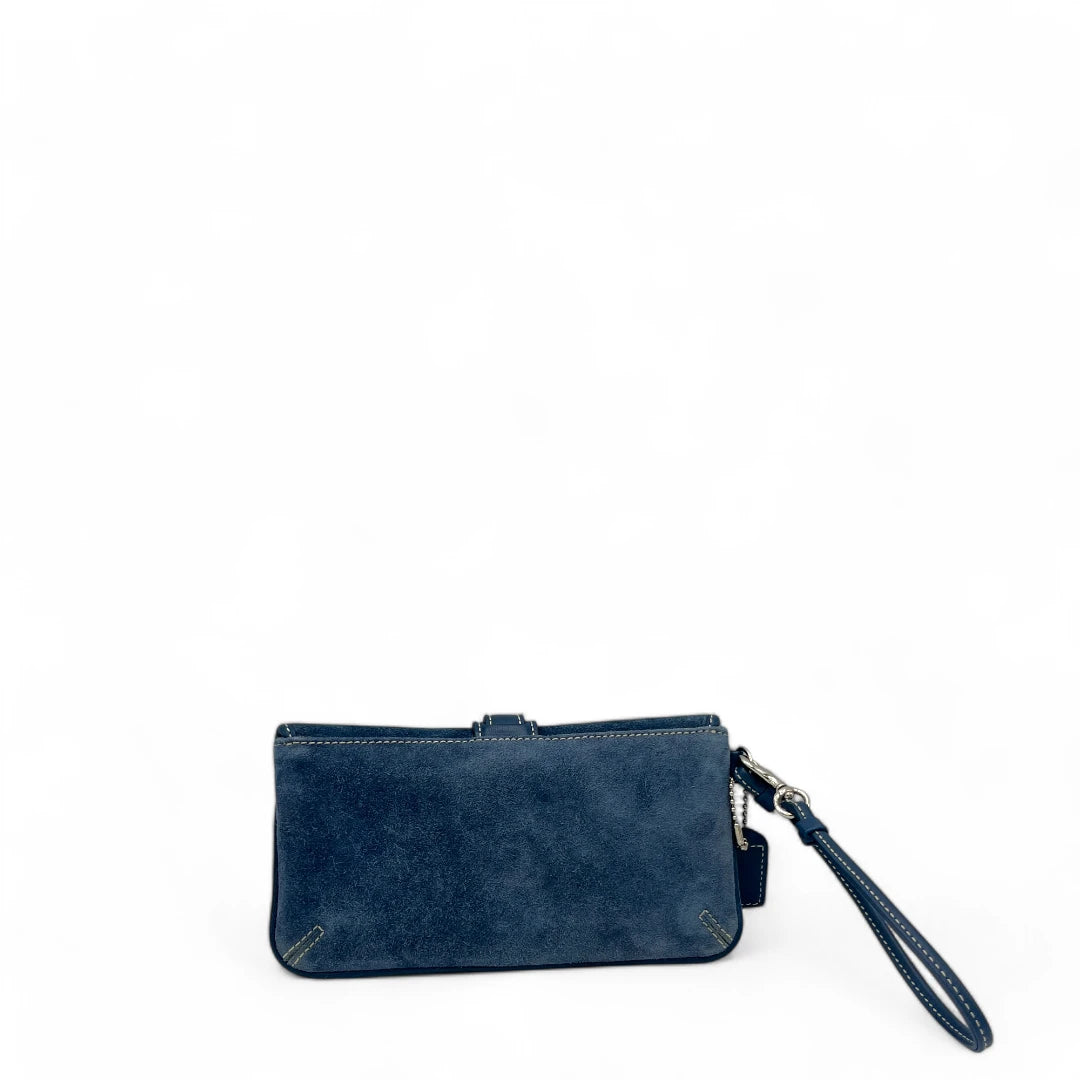 Coach Clutch aus Wildleder blau