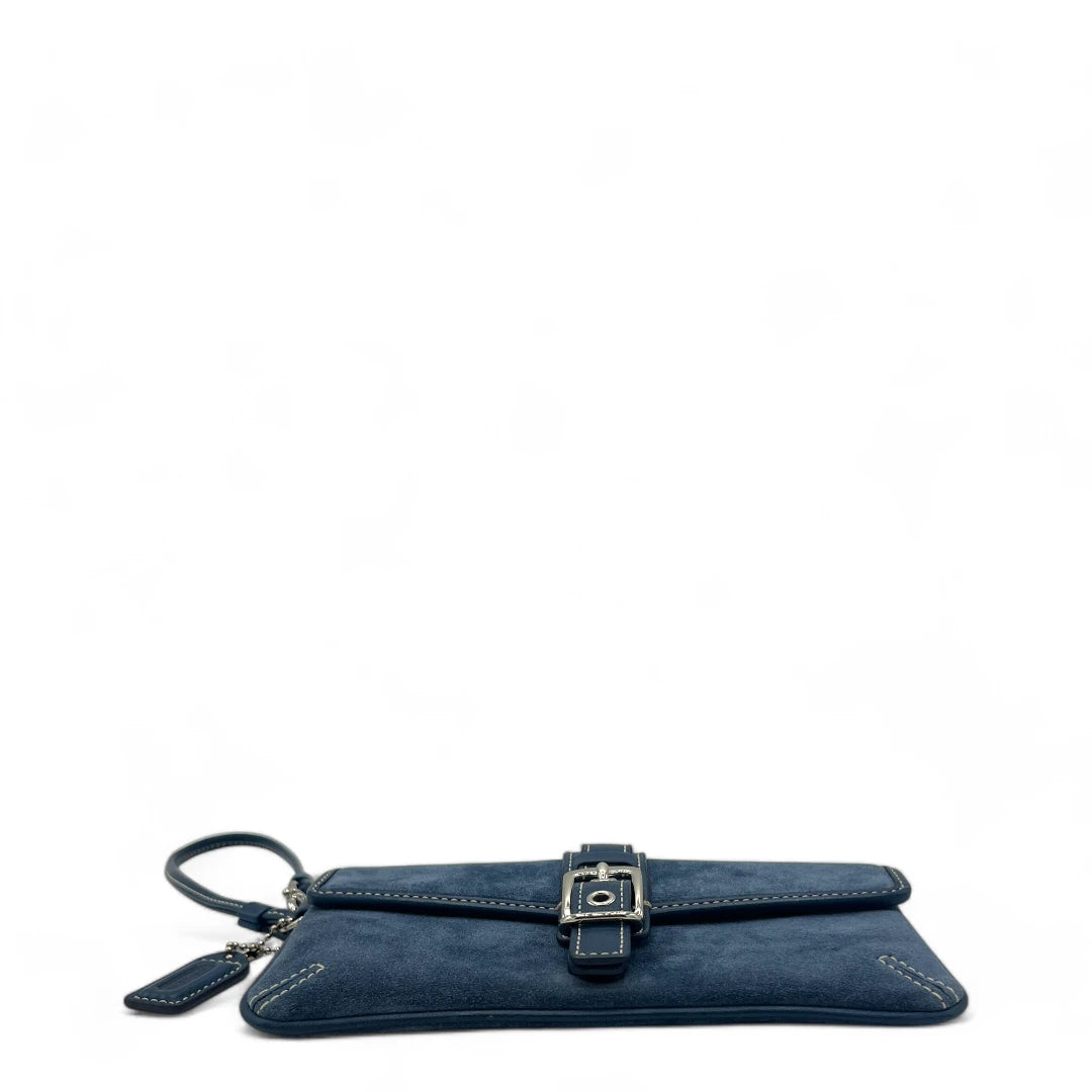 Coach Clutch aus Wildleder blau