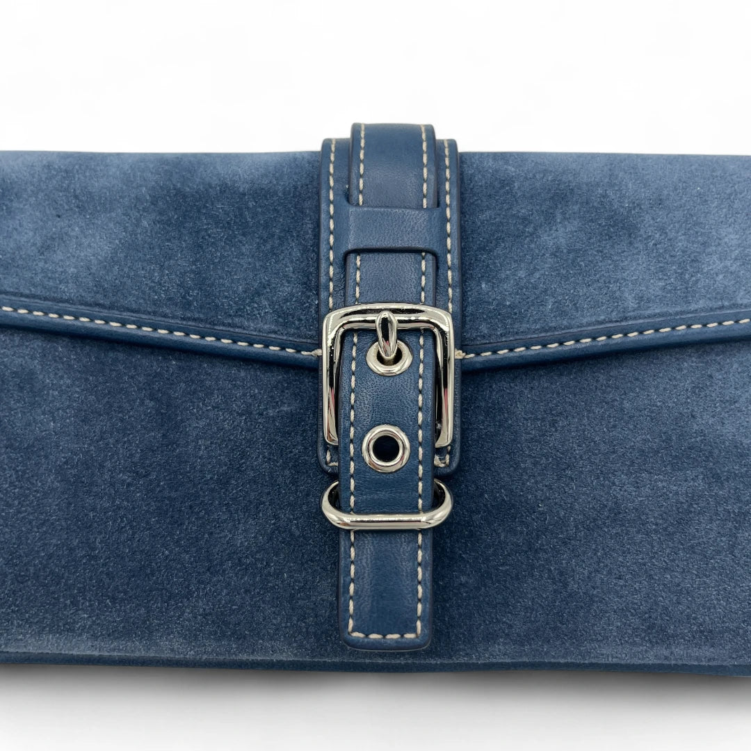 Coach Clutch aus Wildleder blau