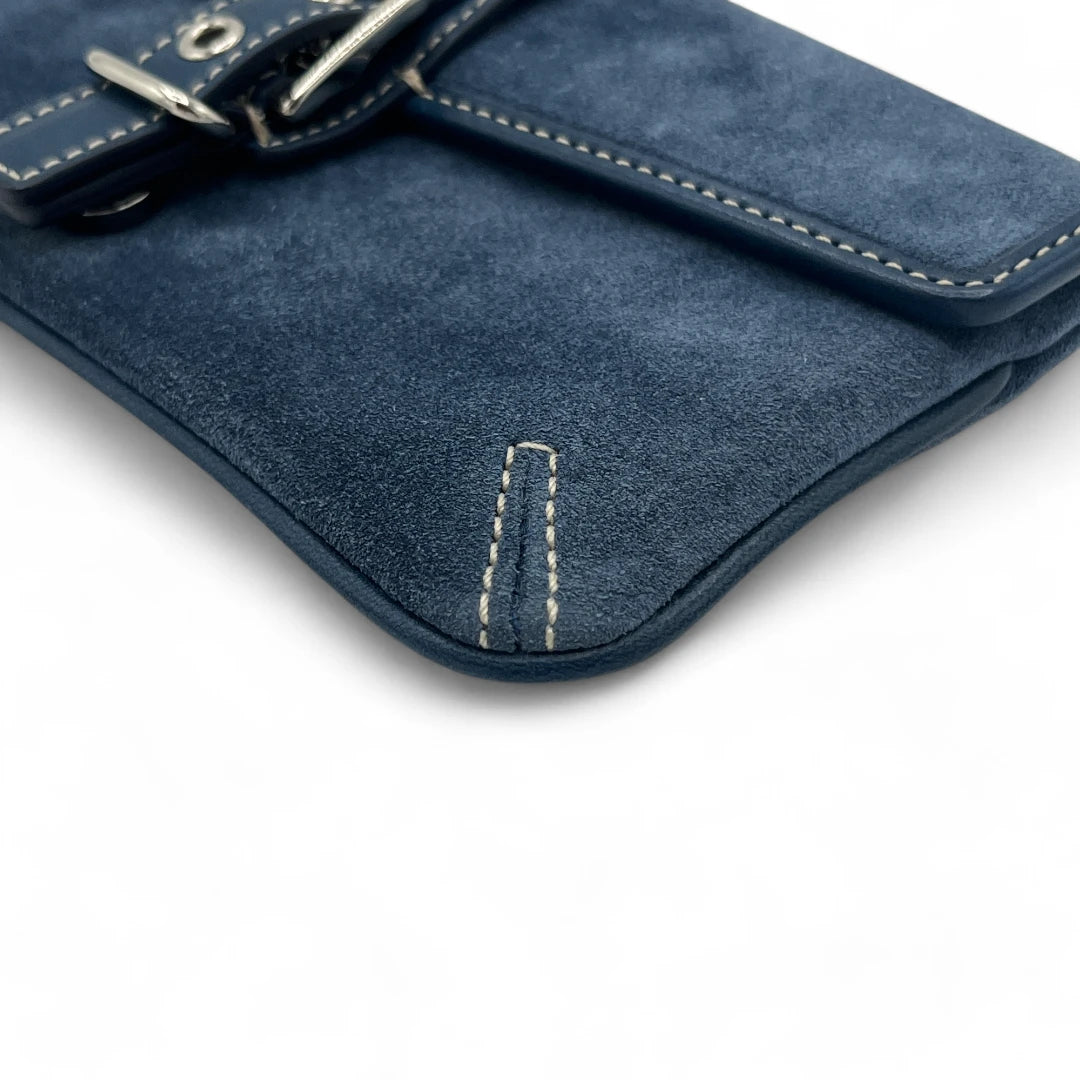 Coach Clutch aus Wildleder blau