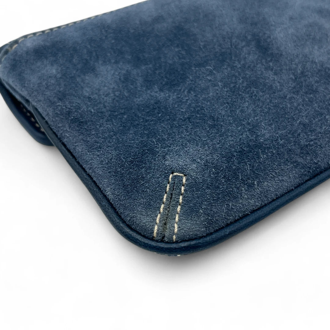 Coach Clutch aus Wildleder blau