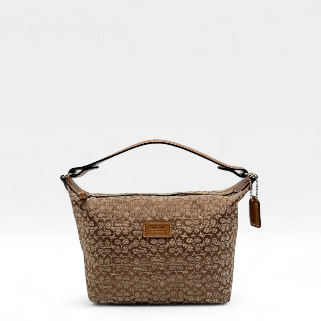 Coach Handbag Hobo Pouch Mini Signature beige