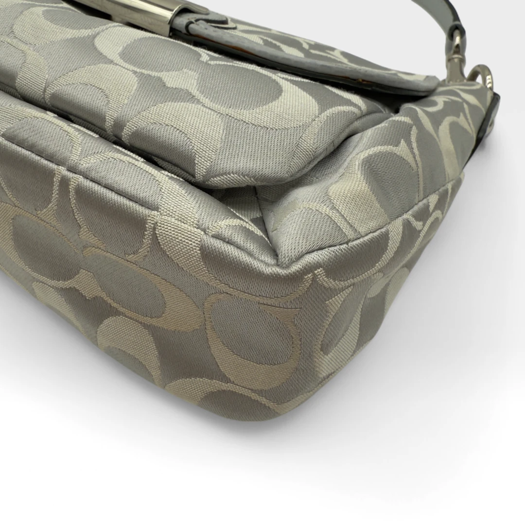 Coach Handtasche Signature silber & weiß