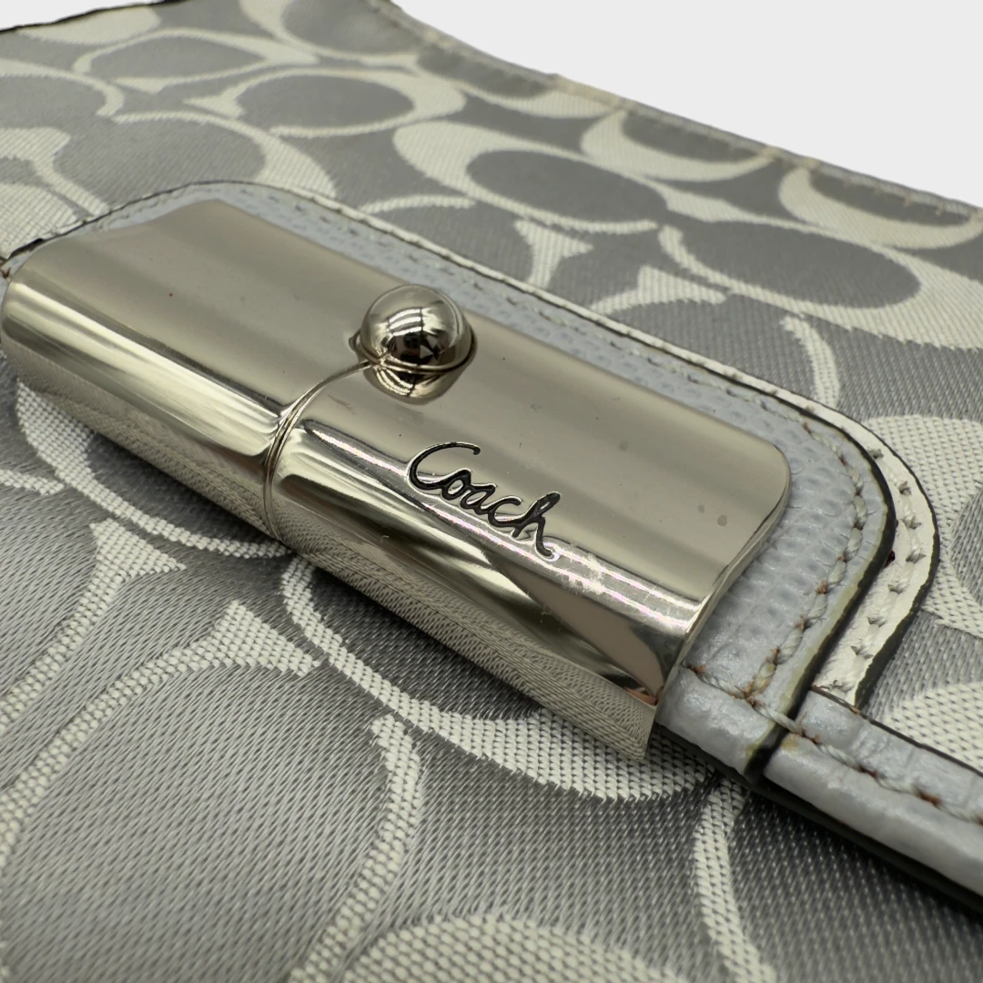 Coach Handtasche Signature silber & weiß