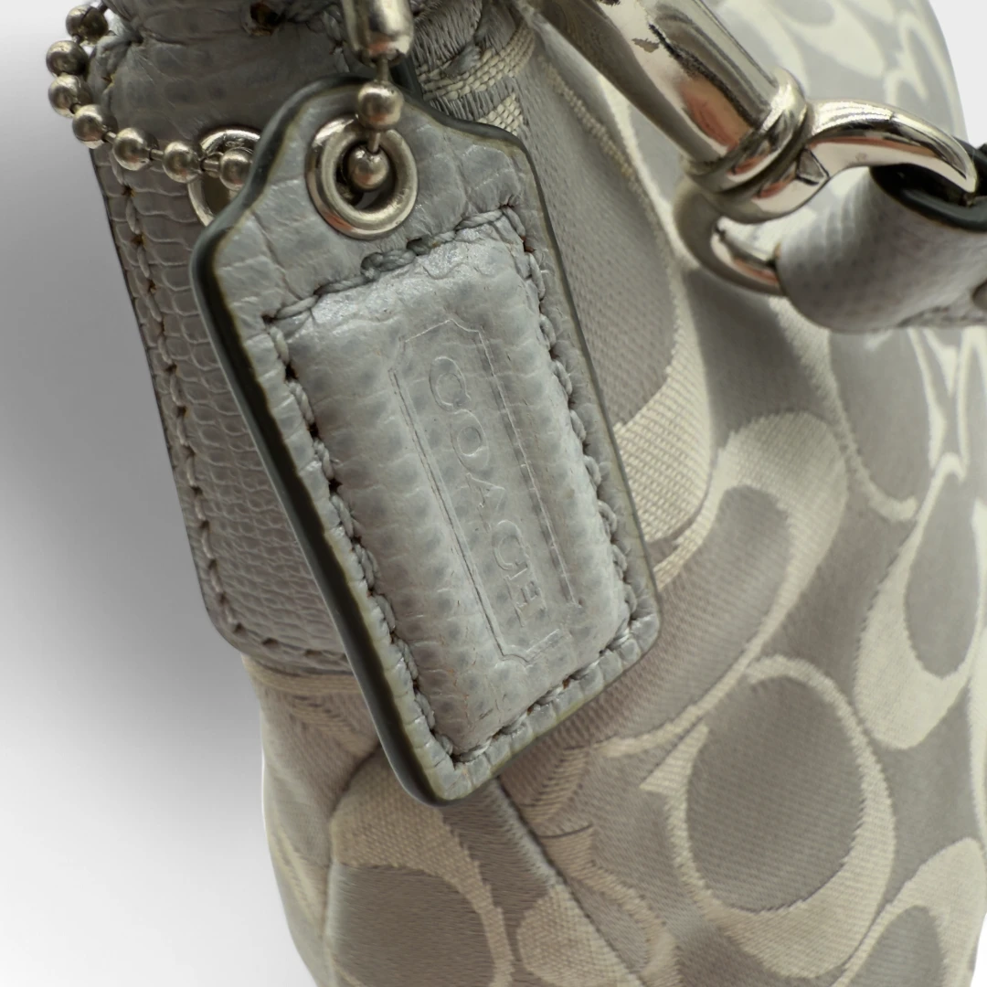 Coach Handtasche Signature silber & weiß