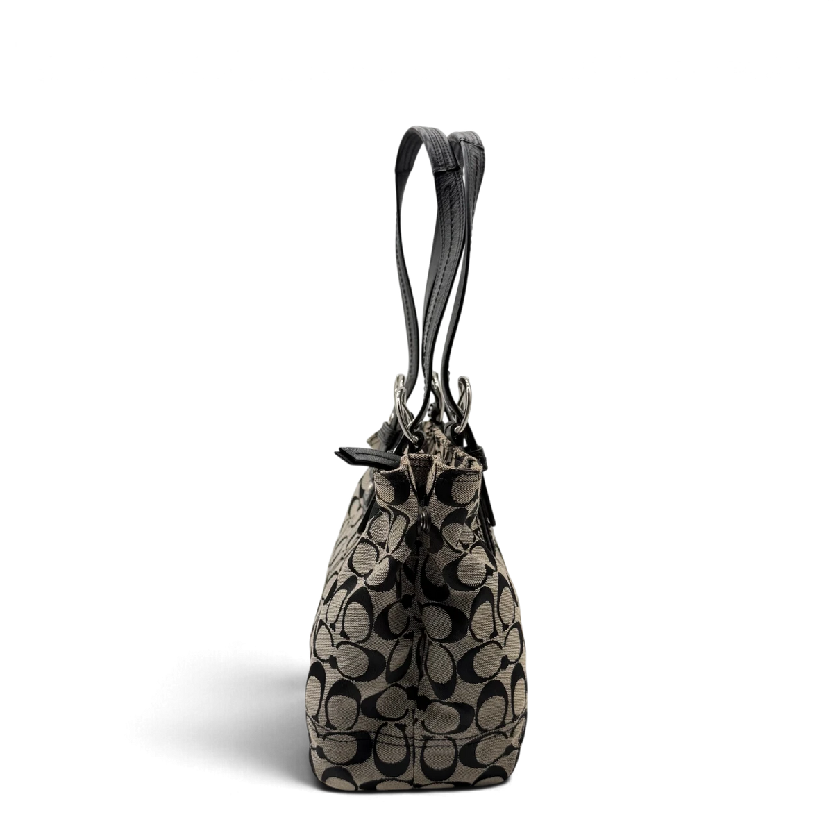 Coach Handtasche Tote bag Signature grau – Seitenansicht