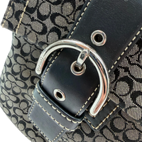 Coach Handtasche Tote bag mini Signature grau – Beschläge im Detail