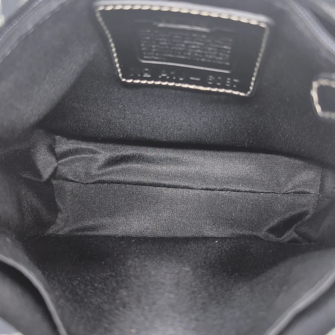 Coach handbag mini shopper with black leather monogram grey