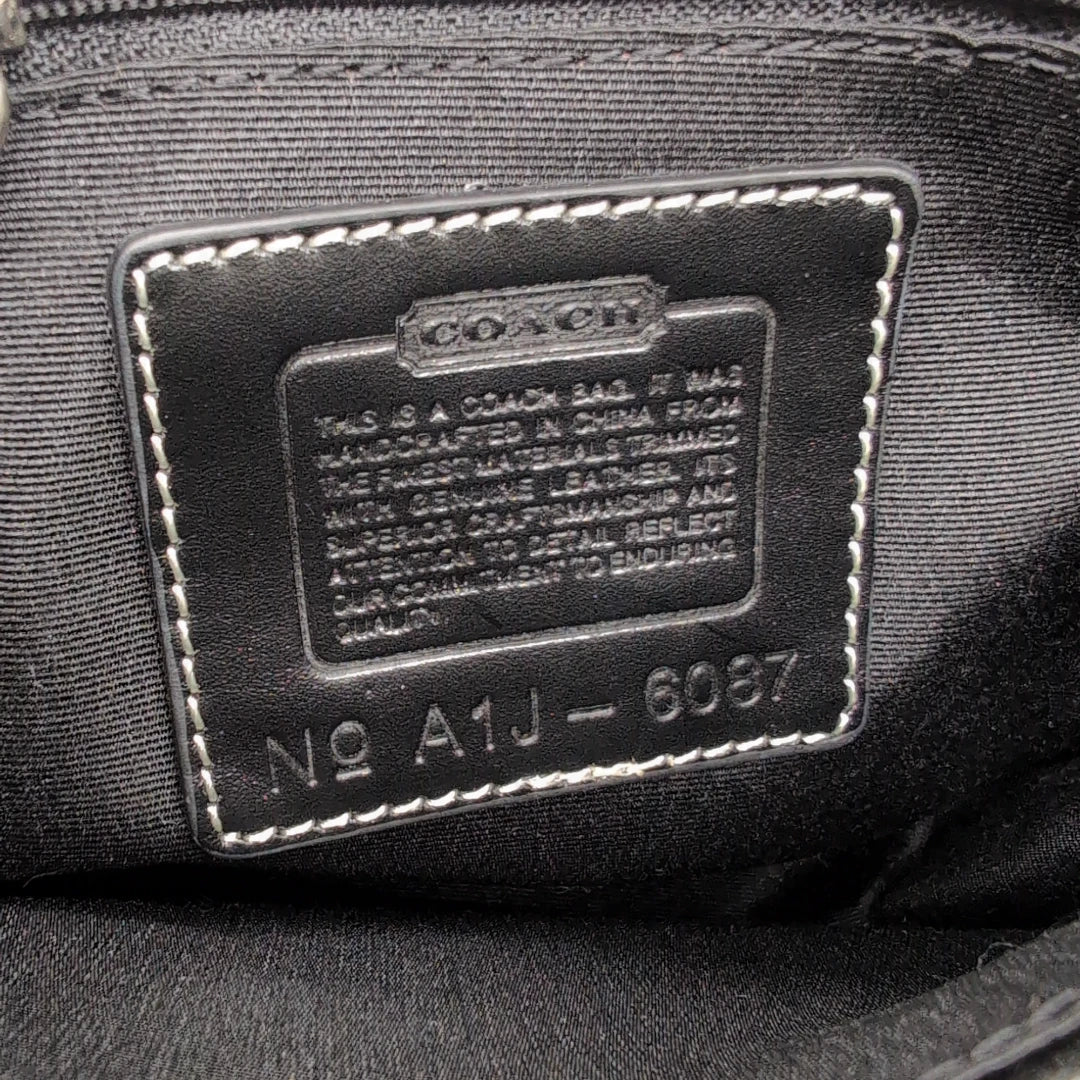 Coach handbag mini shopper with black leather monogram grey