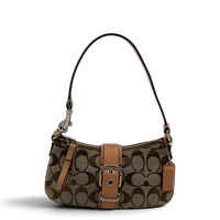 Coach Pochette mit Schnalle Signature beige