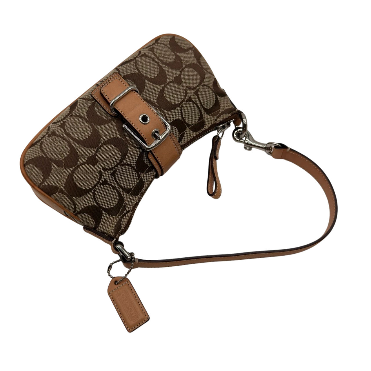 Coach Pochette mit Schnalle Signature beige
