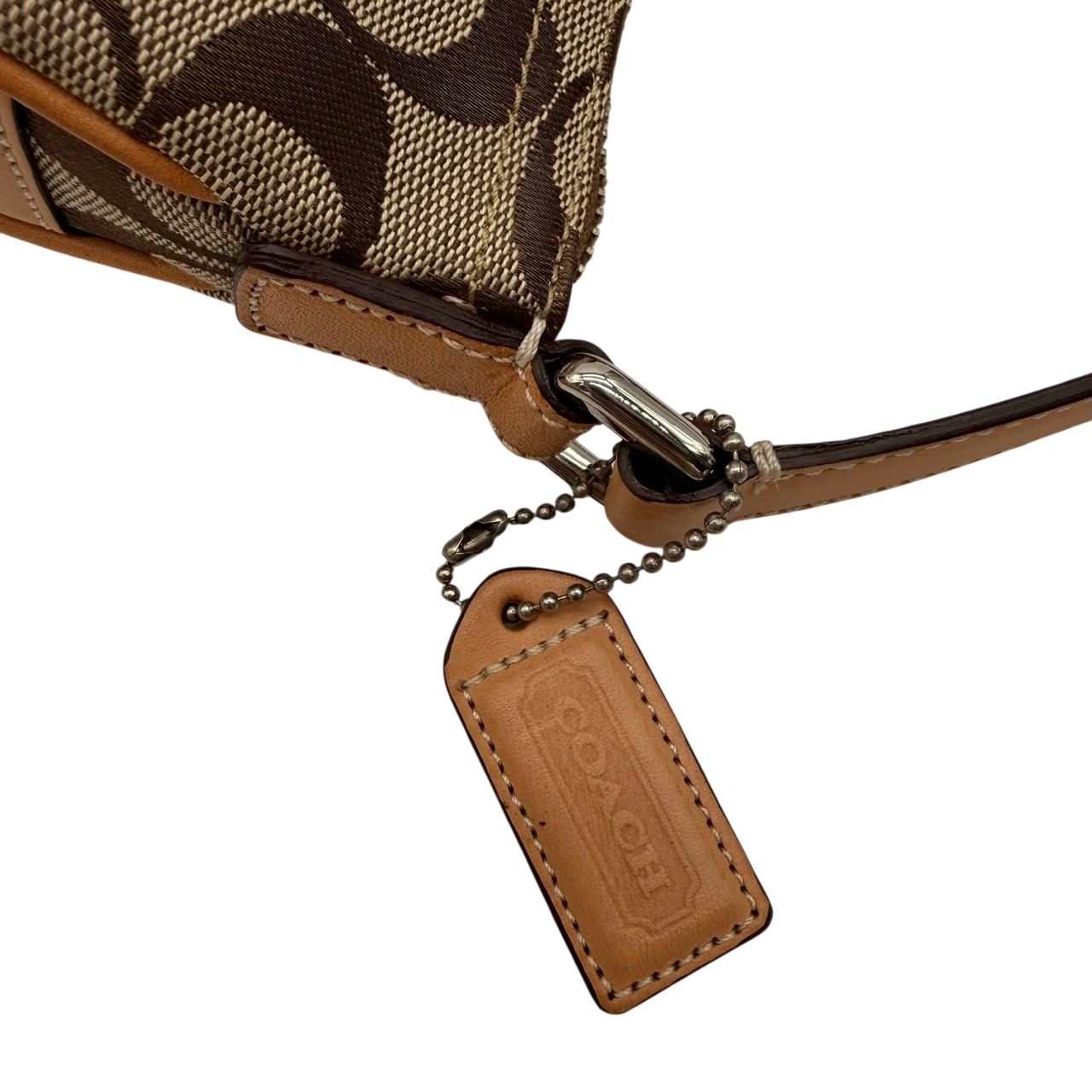 Coach Pochette mit Schnalle Signature beige
