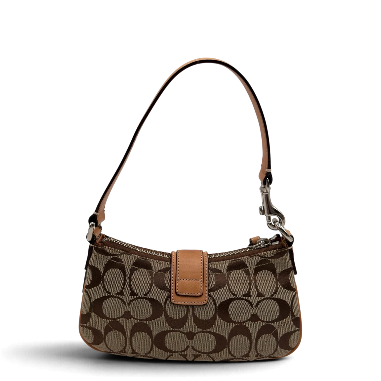 Coach Pochette mit Schnalle Signature beige