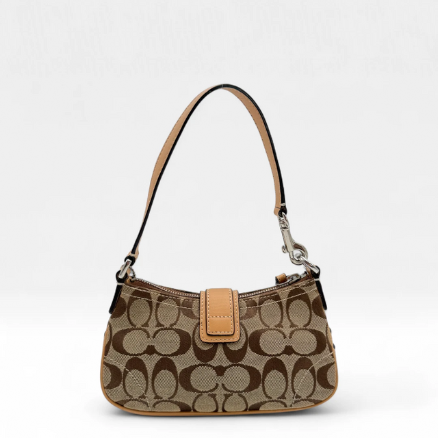 Coach small buckle pouch monogram beige