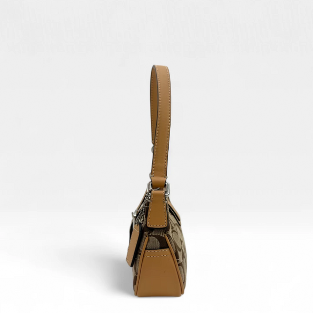 Coach small buckle pouch monogram beige