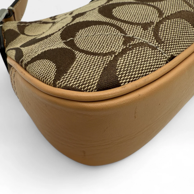 Coach small buckle pouch monogram beige