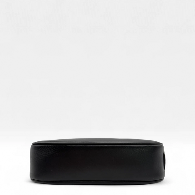 Coach Pochette black leather details monogram beige