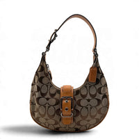 Coach Schultertasche Croissant Signature beige – Gesamtansicht