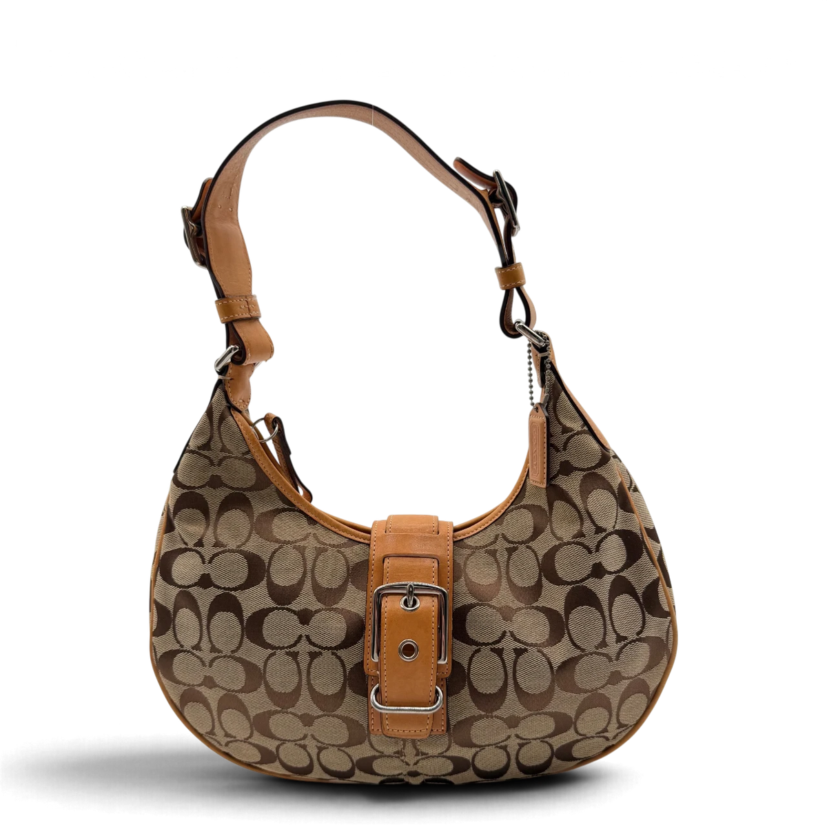 Coach Schultertasche Croissant Signature beige – Gesamtansicht