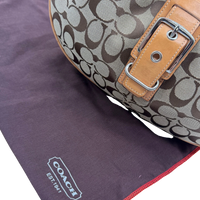 Coach Schultertasche Croissant Signature beige – mit Staubbeutel