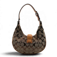 Coach Schultertasche Croissant Signature beige – Gesamtansicht