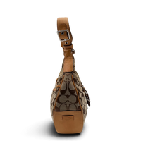 Coach Schultertasche Croissant Signature beige – Seitenansicht