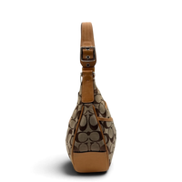 Coach Schultertasche Croissant Signature beige – Seitenansicht