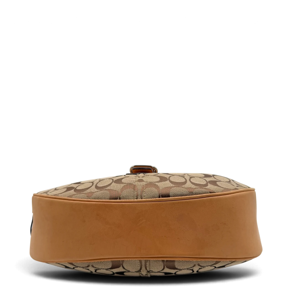 Coach Schultertasche Croissant Signature beige – Unterseite