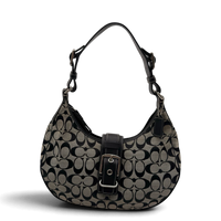Coach Schultertasche Croissant Signature grau