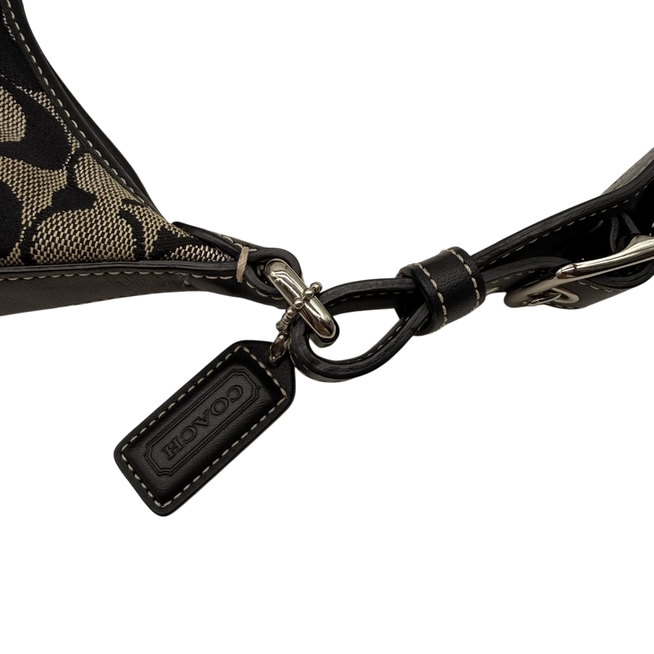 Coach Schultertasche Croissant Signature grau