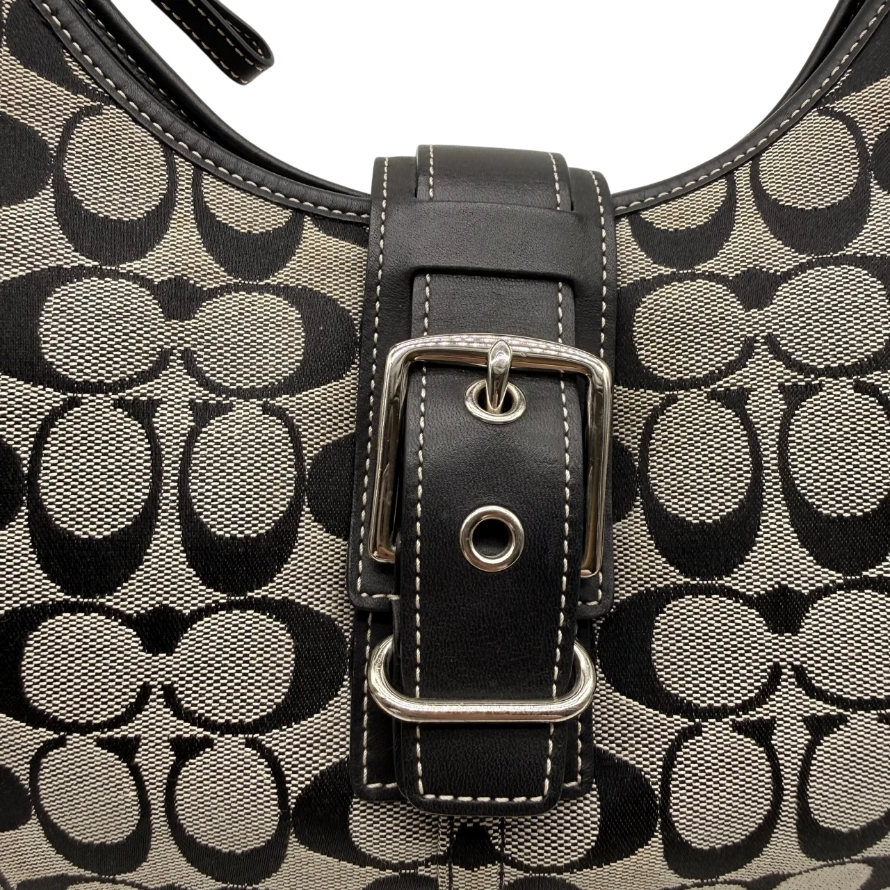 Coach Schultertasche Croissant Signature grau
