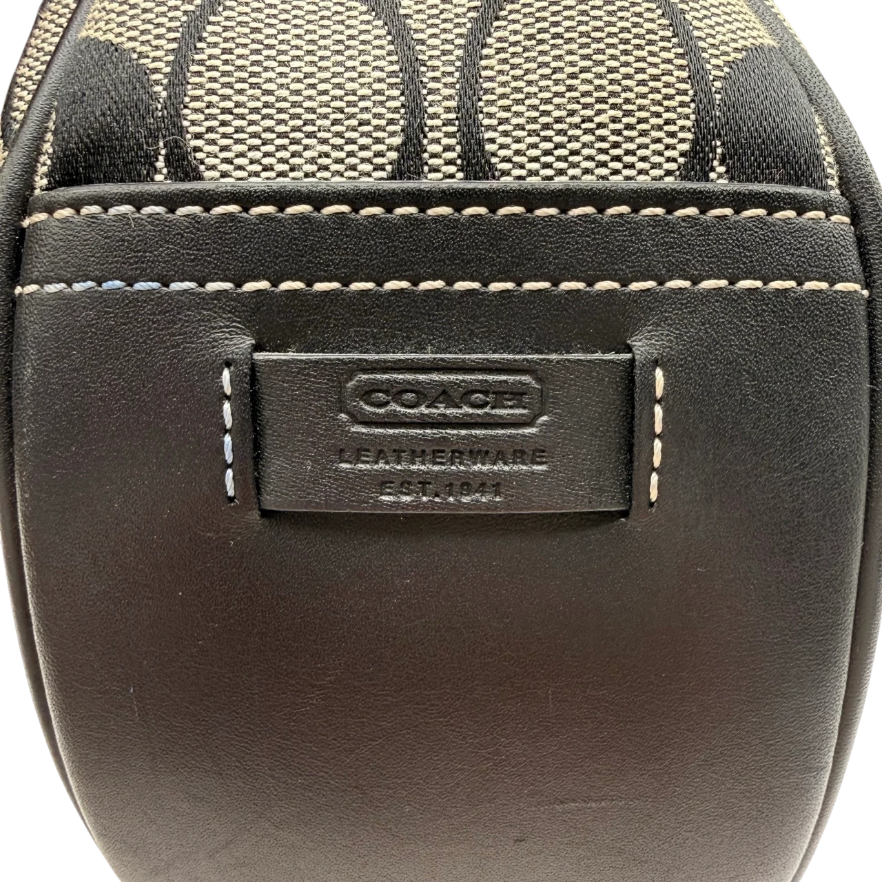 Coach Schultertasche Croissant Signature grau