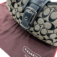 Coach Schultertasche Croissant Signature grau – mit Staubbeutel