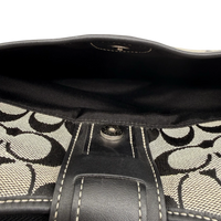 Coach Schultertasche Croissant Signature grau
