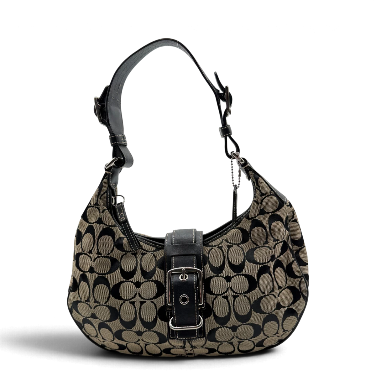 Coach Schultertasche Croissant Signature grau – Gesamtansicht