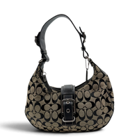 Coach Schultertasche Croissant Signature grau – Gesamtansicht