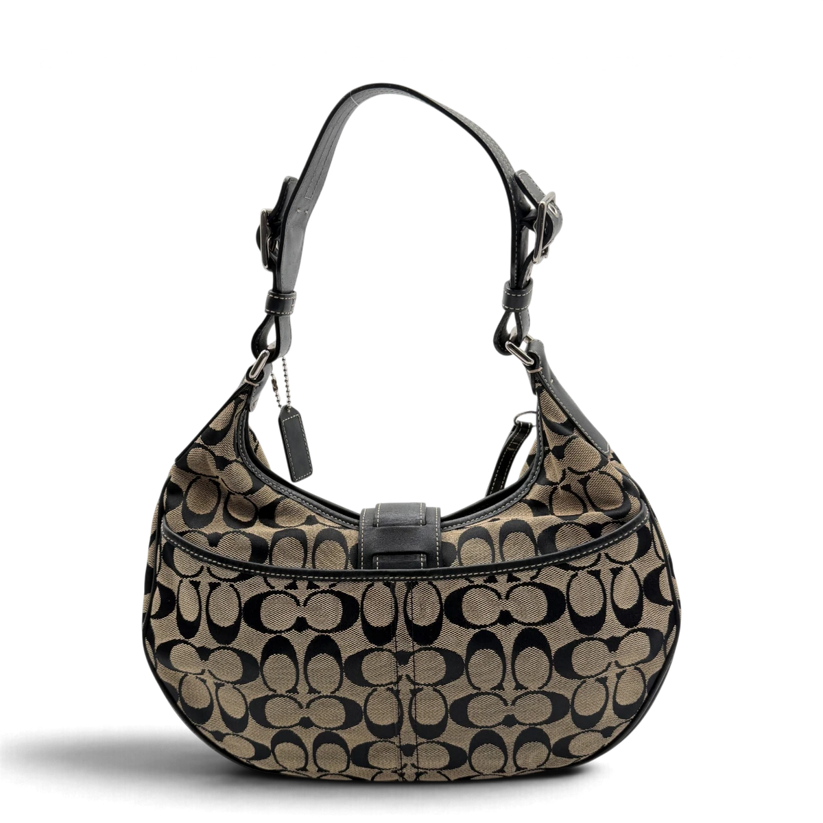 Coach Schultertasche Croissant Signature grau – Gesamtansicht
